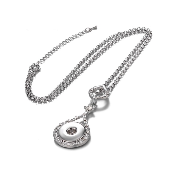 Rhinestone Accented Interchangeable Ginger Snap Necklace - Picture 2 of 6